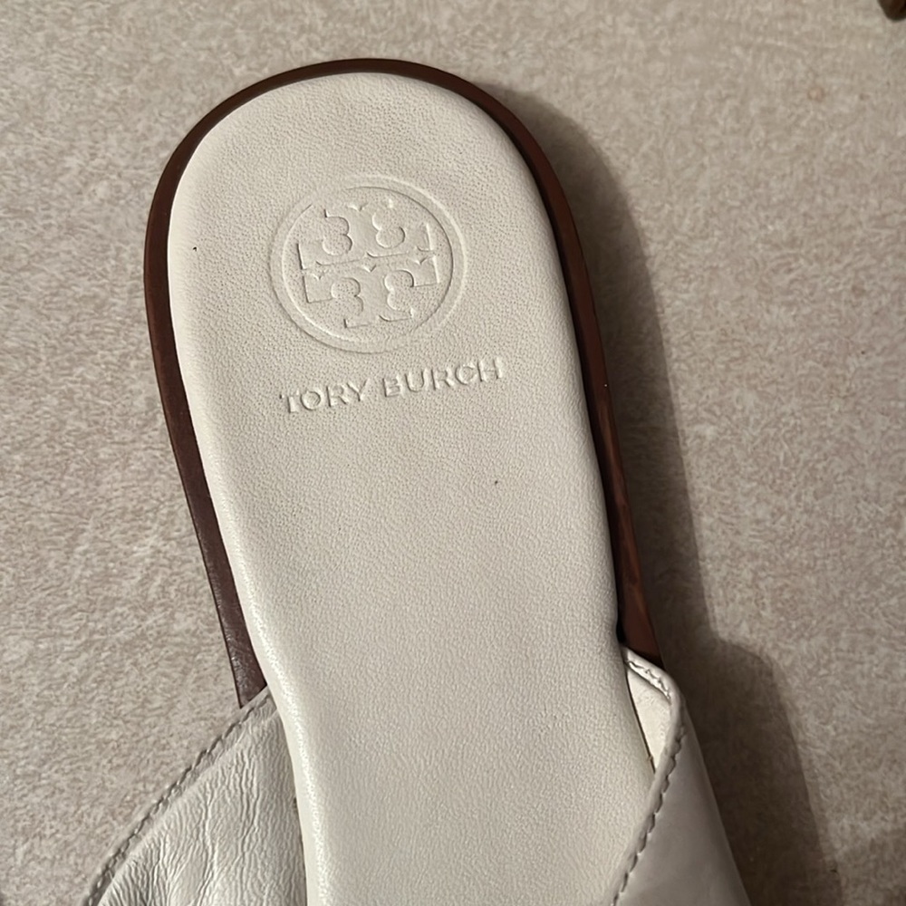 White leather Tory Burch sandals/flip flops. Great condition. So comfy! - Picture 2 of 4